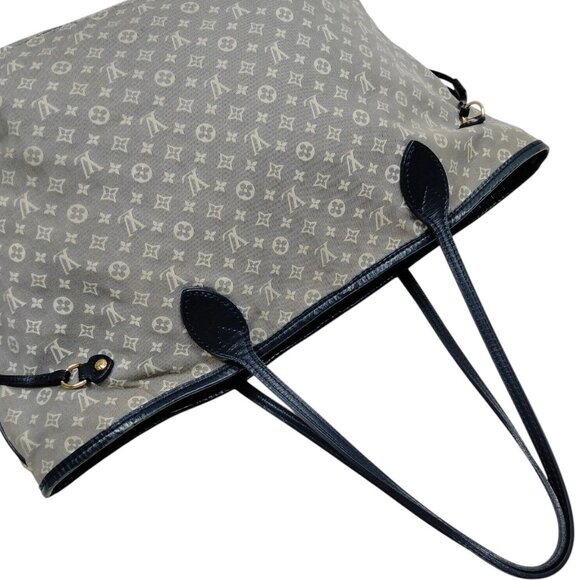 (S6) Louis Vuitton Shoulder Bag Neverfull MM Navy Blue PVC - Picture 3 of 9